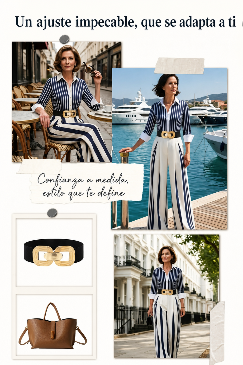 Conjunto de camiseta a rayas y pantalones anchos: cómodo y elegante para el día a día
