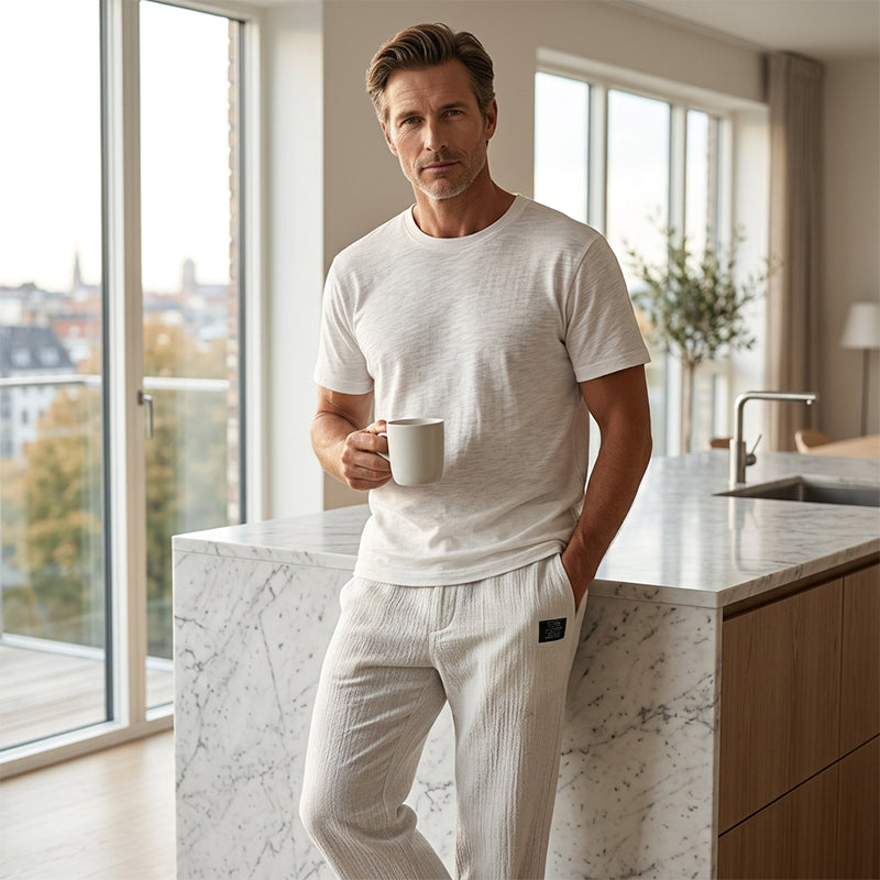 Pantalones de algodón y lino transpirables para hombre: máxima comodidad y estilo