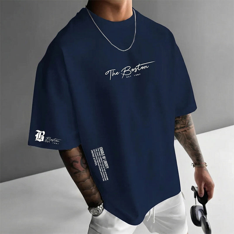 Camiseta de estilo urbano para hombre de corte holgado