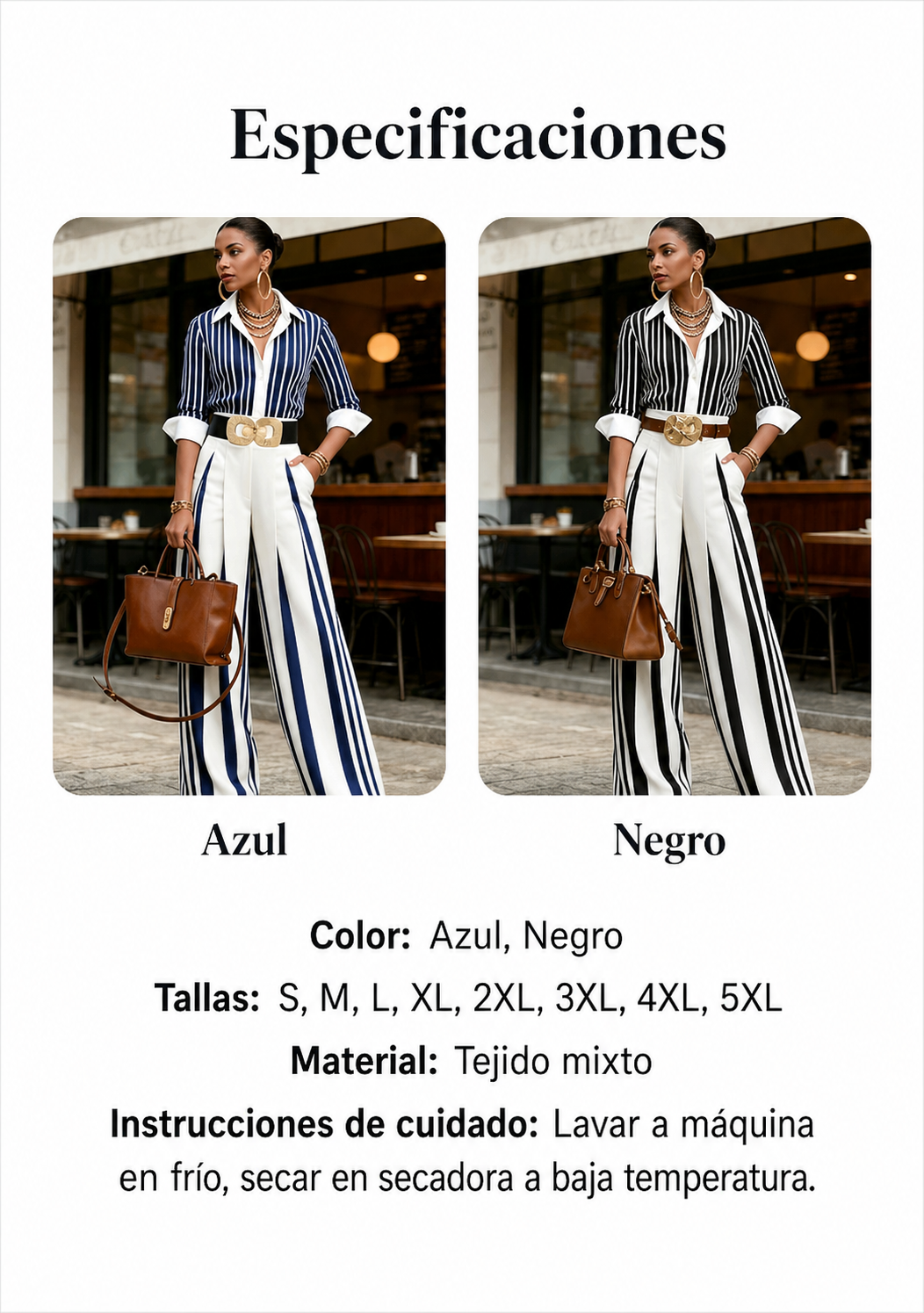 Conjunto de camiseta a rayas y pantalones anchos: cómodo y elegante para el día a día