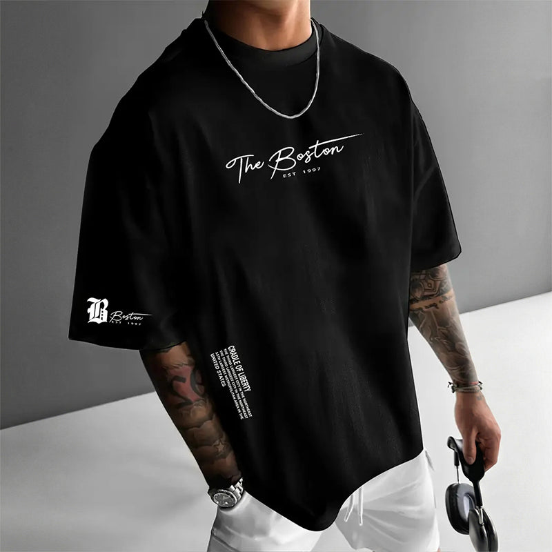 Camiseta de estilo urbano para hombre de corte holgado