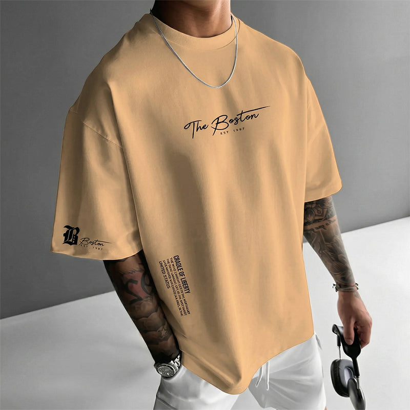 Camiseta de estilo urbano para hombre de corte holgado