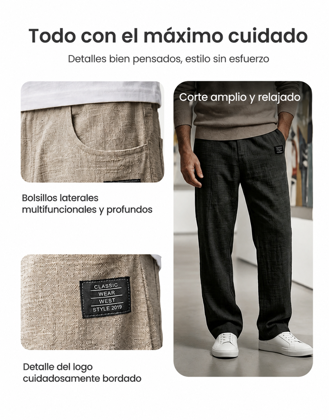 Pantalones de algodón y lino transpirables para hombre: máxima comodidad y estilo